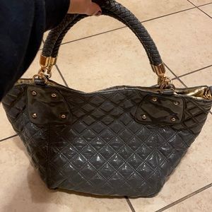 Big Buddha Grey Handbag w/ Gold Interior